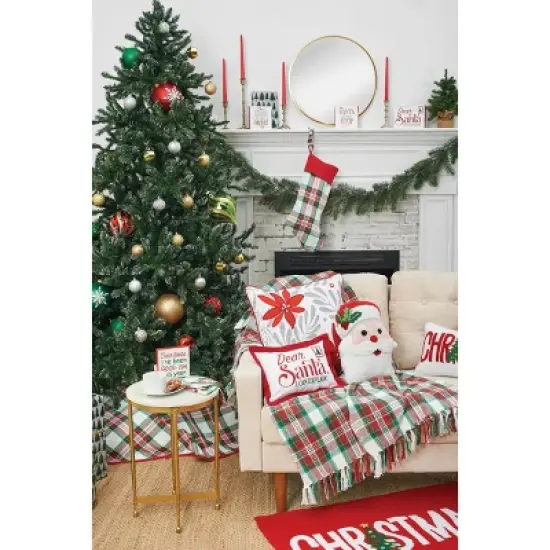 C&F Home 20" Carter Christmas Green White Red Plaid Hanging Large XMAS Red Cuff Stocking image {1}