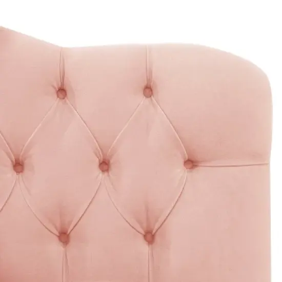 Twin Tufted Headboard in Velvet Blush Pink - Skyline Furniture image {3}