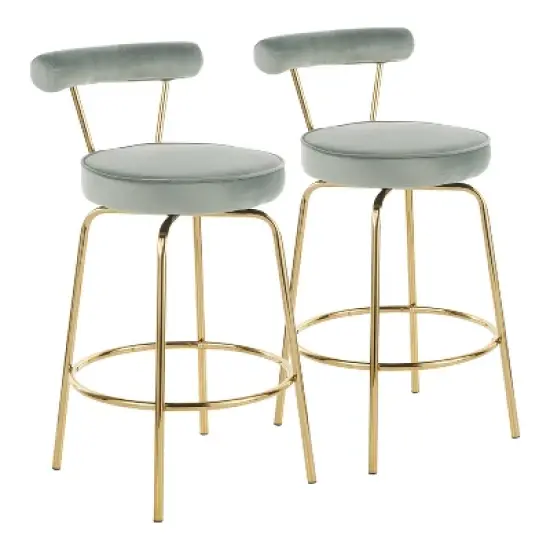 Set of 2 Rhonda Glam Counter Height Barstools - LumiSource image {12}