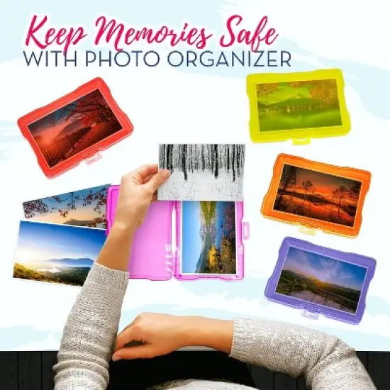 4E's Novelty 16 Pack Clear Multi-color Photo Box with 4x6 Photo Cases and Multicolor Photo Box image {4}