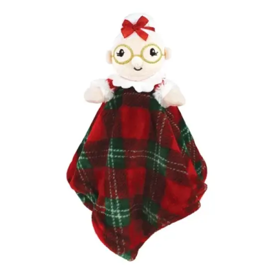 Hudson Baby Infant Girls Animal Face Security Blanket, Mrs Claus, One Size image {2}