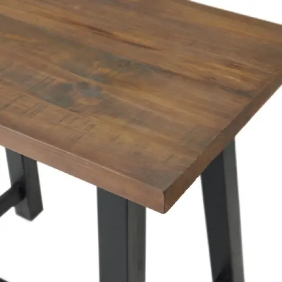 32" Small Adam Solid Wood Desk Rustic Natural - Alaterre Furniture image {7}