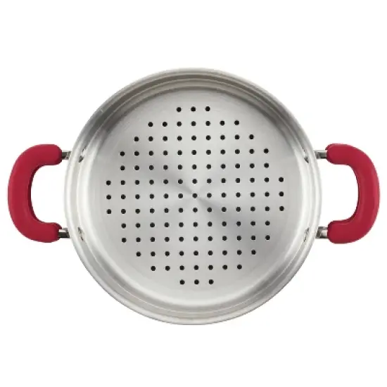 Rachael Ray Create Delicious 3qt Covered Sauteuse & Steamer Red image {2}