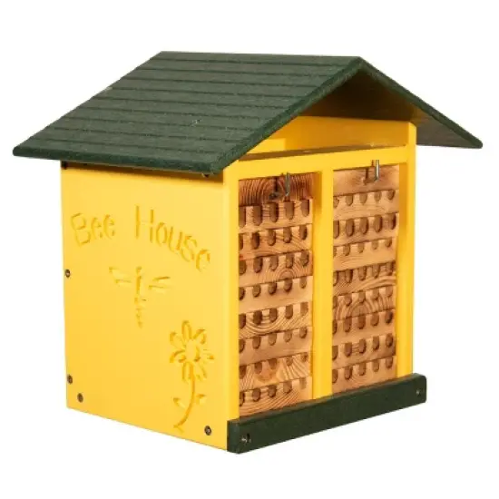 JCS Wildlife Double-Wide Large Poly Lumber and Pine Mason Bee House - Handmade in the USA image {1}