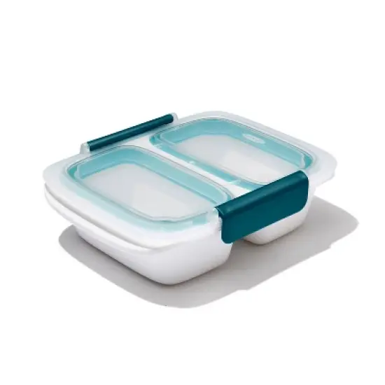 OXO Prep and Go 2c Divided Food Storage Container:  Leakproof, 2 Compartment, Dishwasher & Microwave Safe image {6}