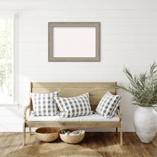 33"x25" Wood Frame White Cork Board Fleur Champagne Silver - Amanti Art image {4}