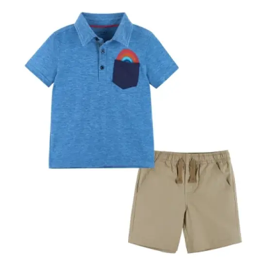 Andy & Evan  Toddler Boys Heathered Polo Set image {4}