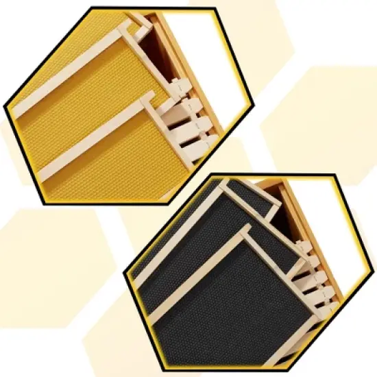 Honey Keeper Beehive 10 Frame 100% Beeswax Coated Box Kit with Wooden Frames and Waxed Foundations image {3}