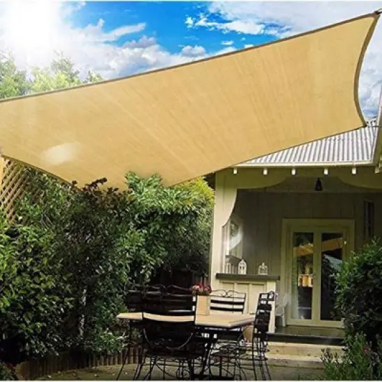 Handpoint Rectangle Patio Sun Shade Sail &ndash; Sand, UV-Blocking Outdoor Canopy image {8}