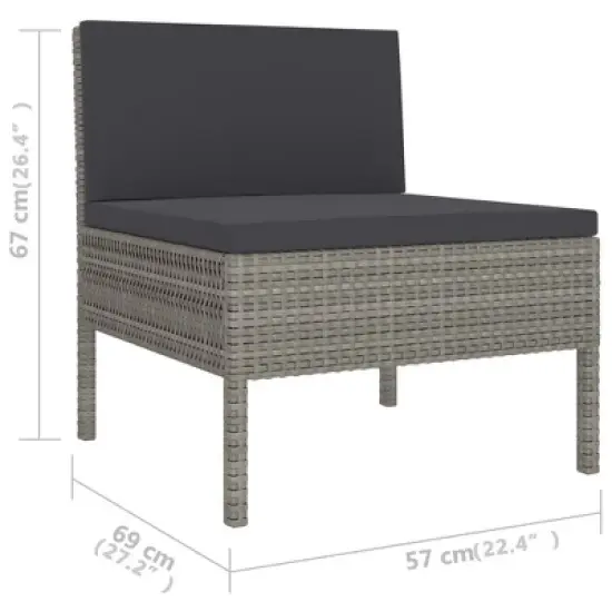 vidaXL Garden Furniture Set Grey image {4}