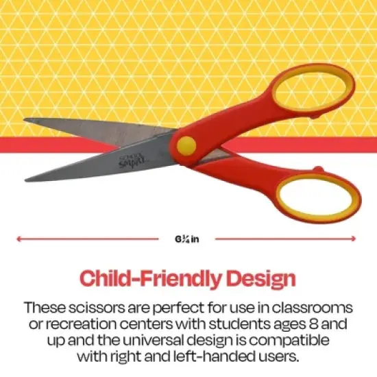School Smart Pointed Tip Scissors, 6-1/4 Inches, Red, Pack of 12 image {5}
