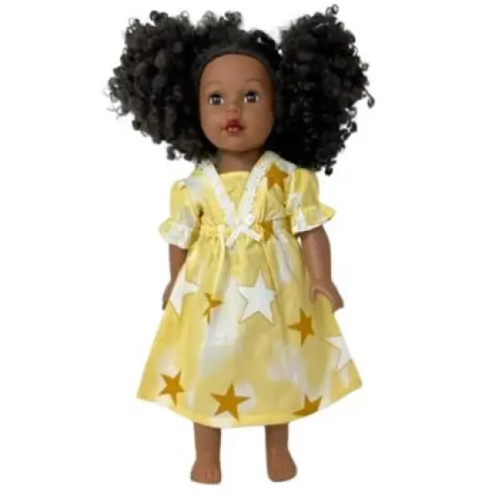 Doll Clothes Superstore Size 6 Matching Girl And Doll Yellow Star Nightgowns image {3}