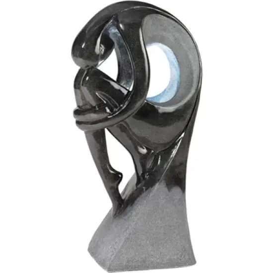 John Timberland Graceful Form Modern Zen Bubbler Curled Female Outdoor Floor Water Fountain with LED Light 43" for Yard Garden Patio Home Deck Porch image {4}