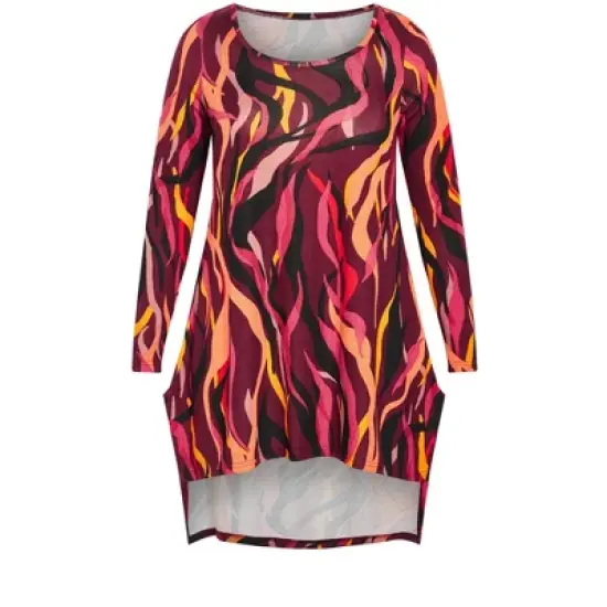 Women's Plus Size Ava Hacci Tunic - sangria zebra | ZIM & ZOE image {2}