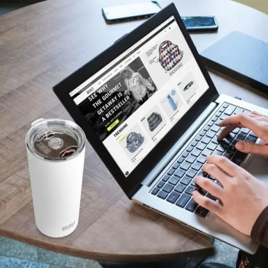 Built 20Oz Stainless Steel Tumbler with Tritan Lid, White image {7}