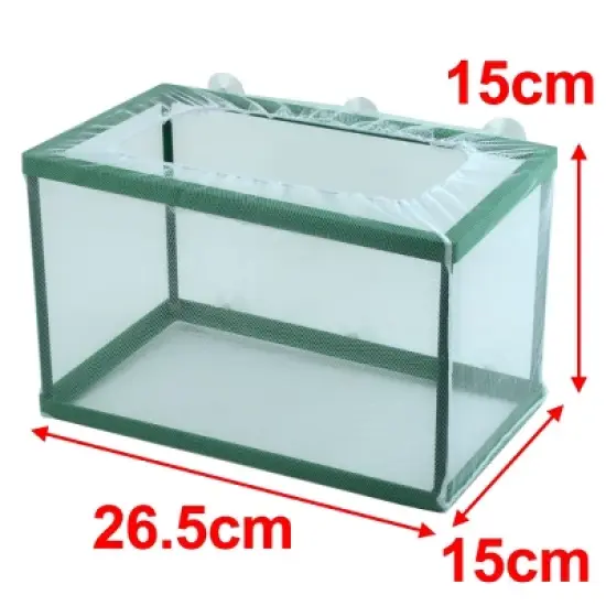Unique Bargains Fish Tank Aquarium Plastic Net Frame Hatchery Breeder Suction Cup Green White image {1}