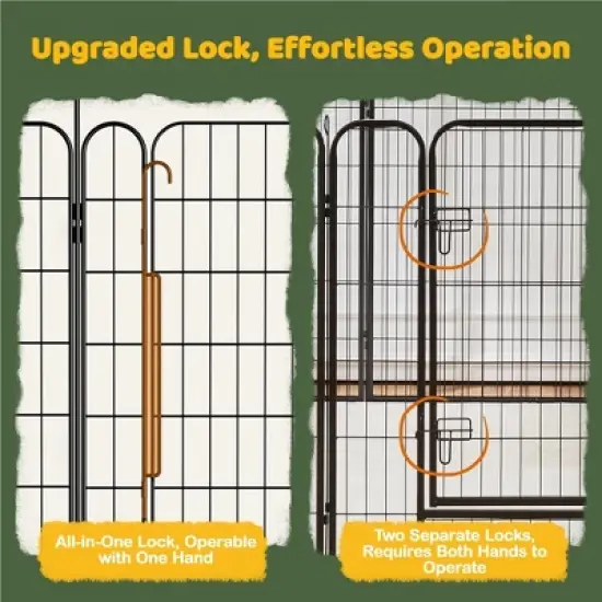 Yaheetech 31.5&Prime; Tall Foldabel Dog Playpen, 8 Panels Puppy Fence with Door for Small Dogs, Iron Exercise Barrier for Outdoor Indoor Use image {4}
