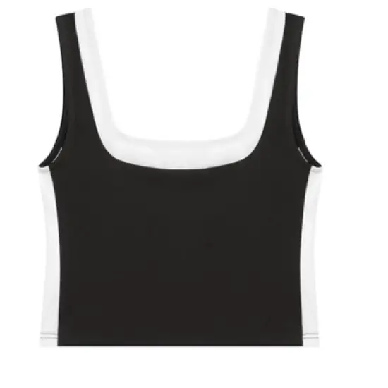 INSPIRE CHIC Women's Sleeveless Square Neck Crop Color Block Sports Summer Tank Top image {4}