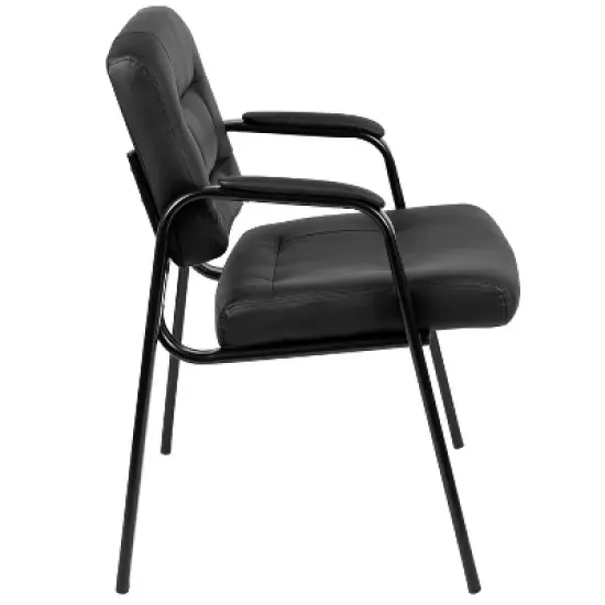 Flash Furniture Darwin Flash Fundamentals Black LeatherSoft Executive Reception Chair with Black Metal Frame image {11}
