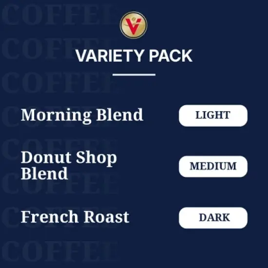 Victor Allen's Coffee Variety Pack (Morning Blend, Donut Shop Blend, and French Roast), 32 Count, Single Serve Coffee Pods for Keurig K-Cup Brewers image {1}