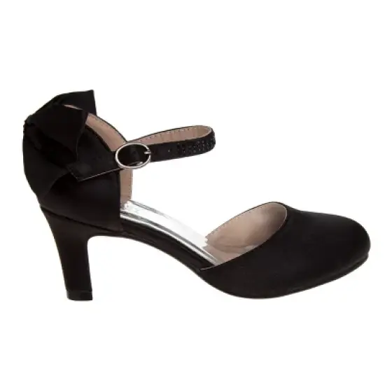 Badgley Mischka Girls' Wedding Shoes Back Bow With Hook and Loop- Perfect for Parties, Weddings, and Special Occasions (Little Kid/ Big Kids) image {2}