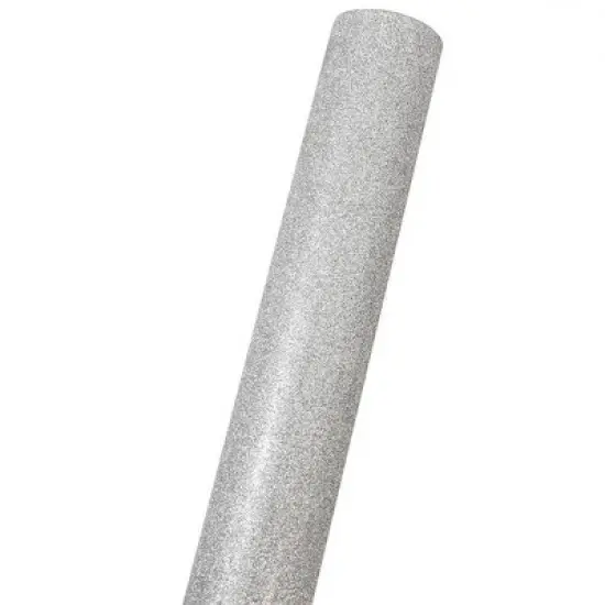 JAM PAPER Silver Glitter Gift Wrapping Paper Roll - 1 pack of 25 Sq. Ft. image {2}
