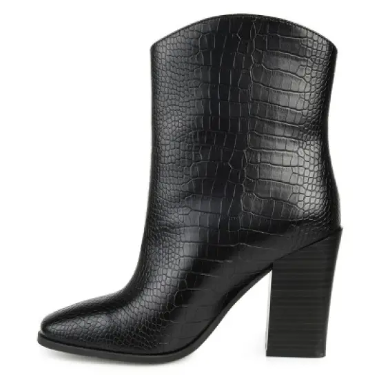 Journee Collection Womens Brekinn Tru Comfort Foam Pull On Stacked Heel Booties image {1}