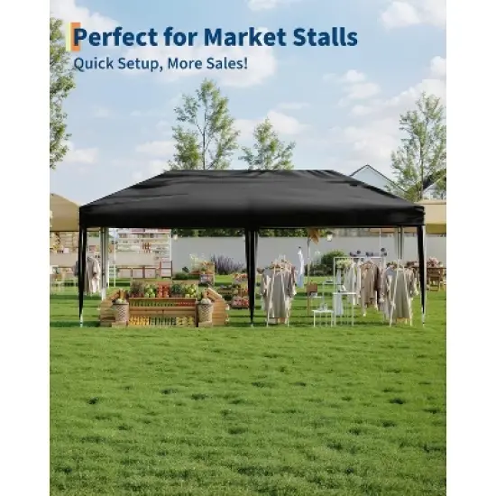 10x20FT Heavy Duty Canopy Tent - Commercial Pop Up Shelter w/6 Walls, UPF 50+, Waterproof image {1}
