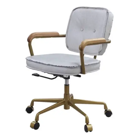 25" Siecross Grain Leather Reclining Accent Chair Vintage White - Acme Furniture image {1}