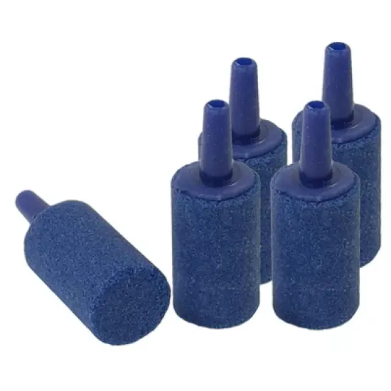 Unique Bargains Fish Tank Cylinder Mini Bubble Air Stones Set 15mm Blue 5 Pcs image {1}