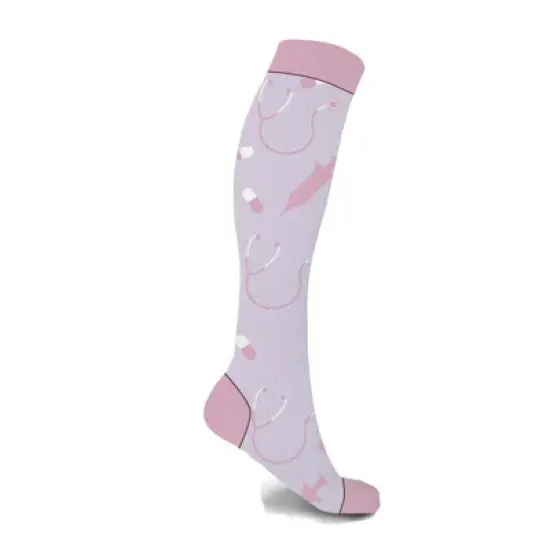 Copper Zone Energizing Fun Knee High Socks For Medical Professionals - 3 Pair Pack image {7}