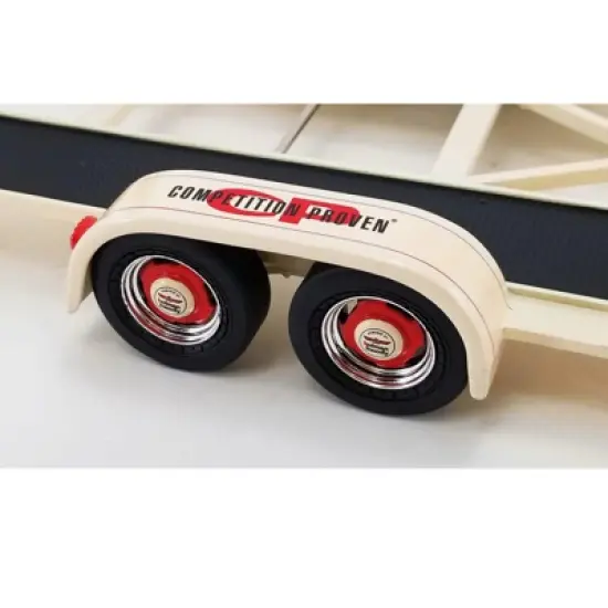 Tandem Car Trailer with Tire Rack Beige "Holman Moody - Competition Proven" 1/18 Diecast Model by GMP image {2}