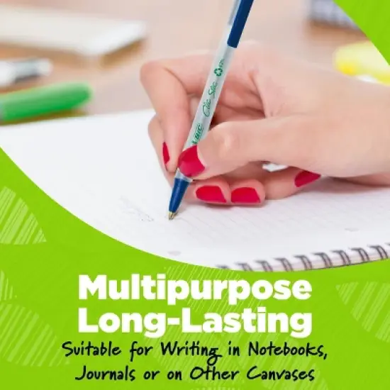 BiC 10pk ECOlutions Retractable Ballpoint Pens Black Ink: Medium Point Click Pens, Office Supplies, Visible Ink Supply image {6}