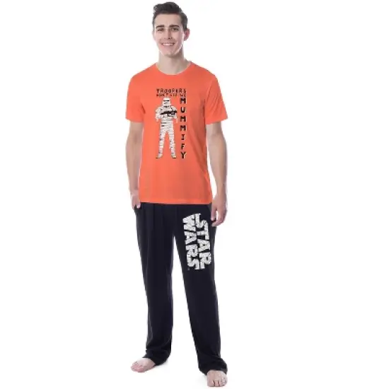 Star Wars Mens' Movie Halloween Mummy Stormtrooper Sleep Pajama Set Orange image {3}