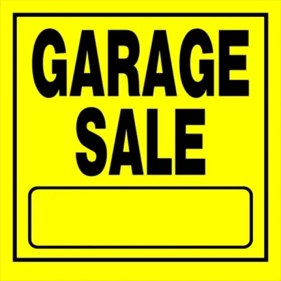 Hillman English Yellow Garage Sale Sign 11 in. H X 11 in. W - Case of 6 image {1}