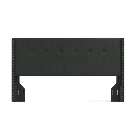 Glenwillow Home MCM Nailhead Trim Button Tufted MCM Wingback Upholstered Headboard image {2}