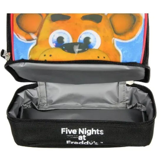 Five Nights at Freddy's Dual Compartment Soft Insulated Lunch Box Tote Black image {2}