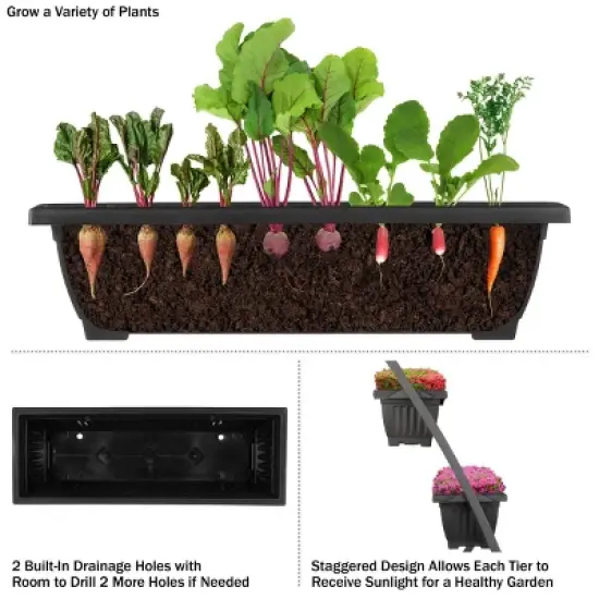 Pure Garden Raised Garden Beds Rectangular Steel Outdoor Planter Pots image {4}