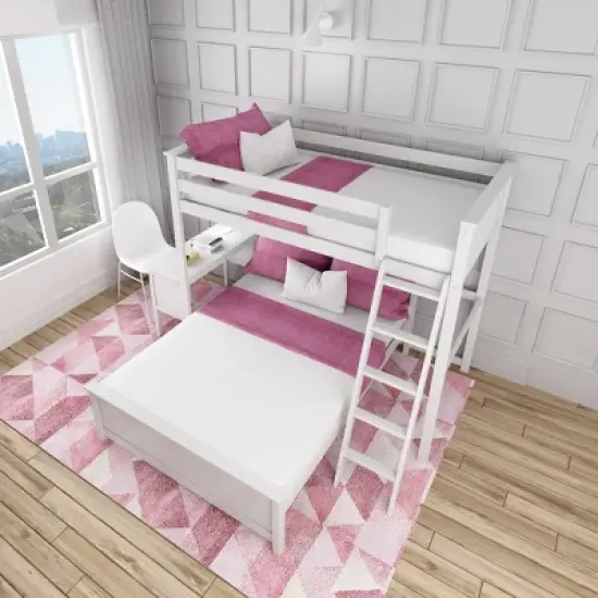 Max & Lily L-Shaped Twin over Full Bunk Bed with Desk image {3}