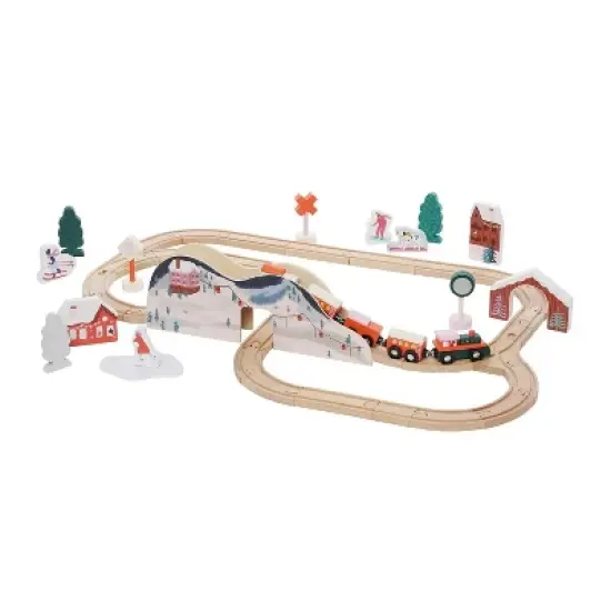 Manhattan Toy Alpine Express 49-Piece Wooden Toy Train Set with Scenic Accessories for Toddlers 3 Years and Up image {4}