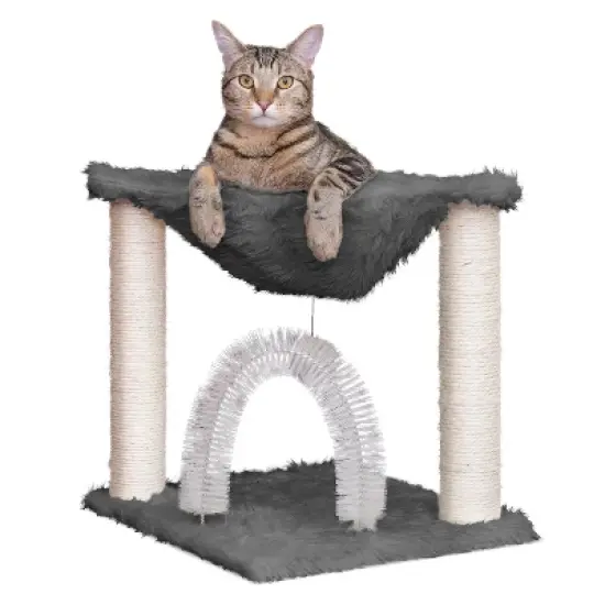 FurHaven Tiger Tough Plush Hammock Cat Bed image {4}