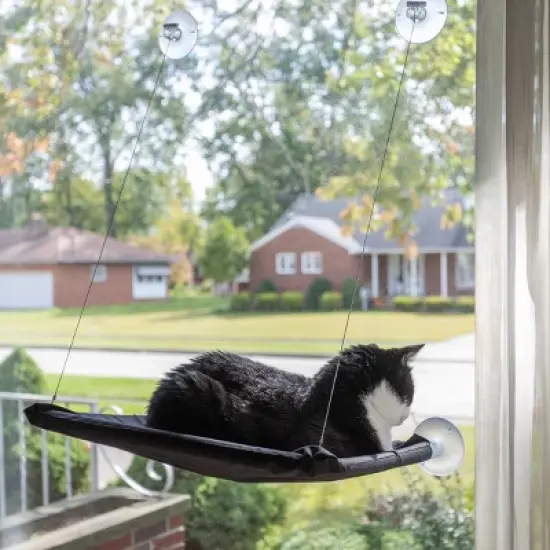 PETMAKER Cat Window Perch for Large Cats, Black image {10}
