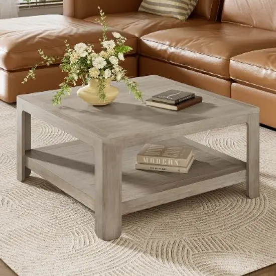 Christopher Knight Home Cletes Indoor Modern Double Layers Design Square Coffee Table image {8}