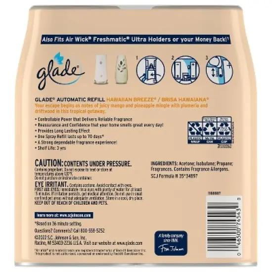 Glade Automatic Spray Air Freshener - Hawaiian Breeze - 12.4oz/2pk image {2}