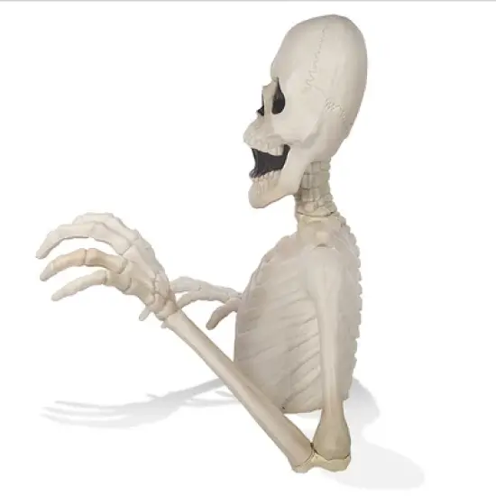 BOO BOX 35"  Groundbreaking Skeleton, White  - Exterior Halloween Decorations for Yard image {5}