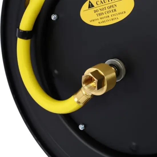 Retractable Air Hose Reel, 1/2"x50' Heavy Duty Steel Reel, Auto Rewind Air Hose Reel, Industrial Grade Rubber Hose image {2}