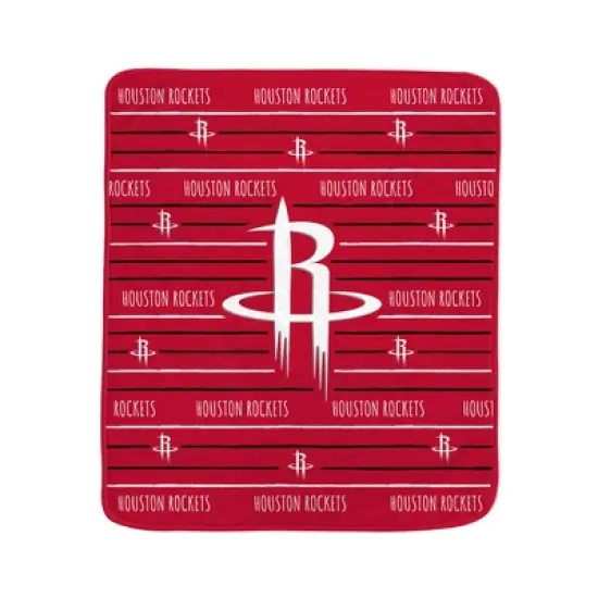 NBA Houston Rockets Logo Stripe Binding Edge Flannel Fleece Blanket image {1}