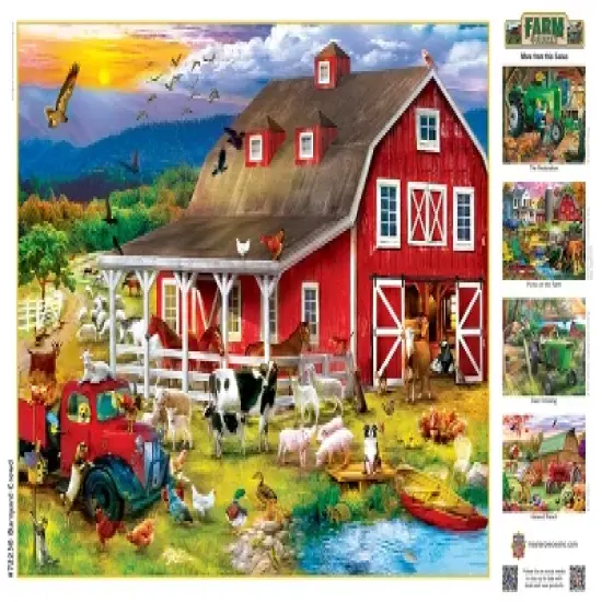 MasterPieces 1000 Piece Jigsaw Puzzle - Barnyard Crowd - 19.25"x26.75" image {4}