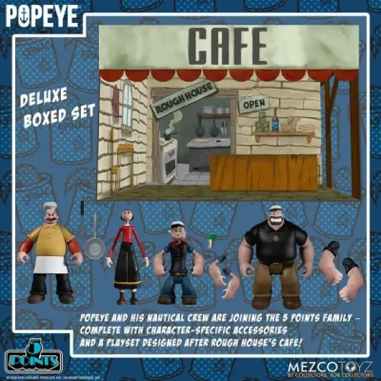 Mezco Toyz Popeye 5 Points Deluxe Action Figure Box Set image {2}