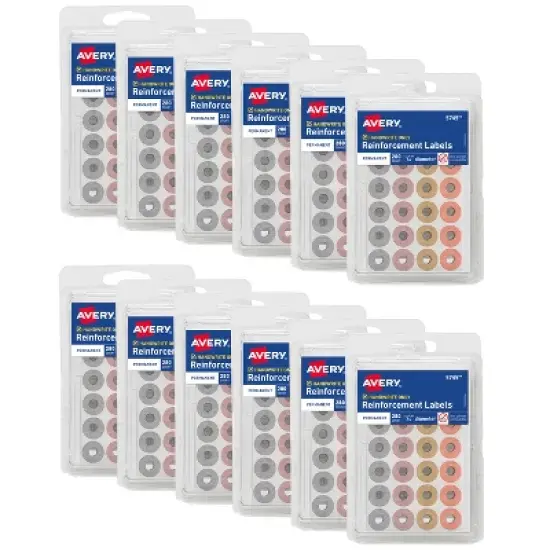 Avery Reinforcement Labels, 1/4", Permanent, 12 Packs (21920) image {5}